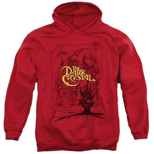 Dark Crystal Poster Lines Mens Hoodie Red Officially Licensed
