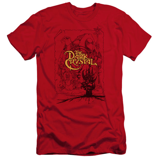 The Dark Crystal Poster Lines Premium Bella Canvas Slim Fit Mens T Shirt Red