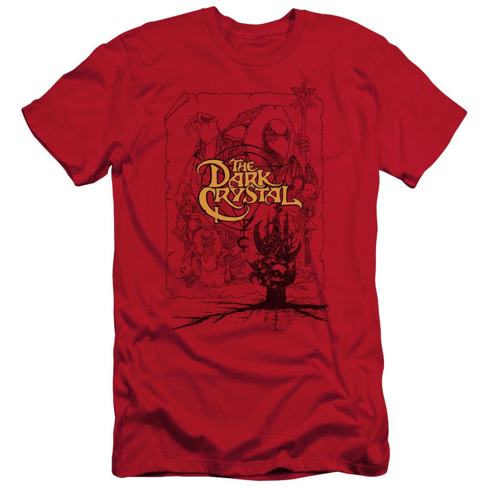 The Dark Crystal Poster Lines Slim Fit Mens T Shirt Red