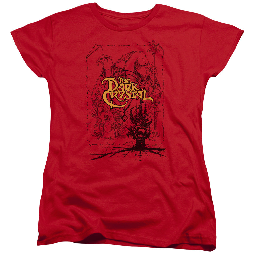 The Dark Crystal Poster Lines Womens T Shirt Red