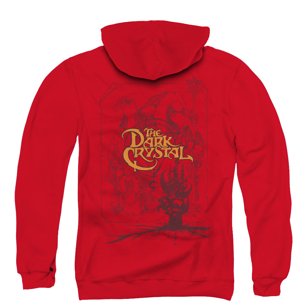 The Dark Crystal Poster Lines Back Print Zipper Mens Hoodie Red