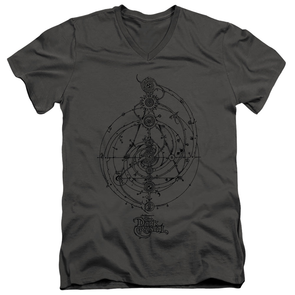 The Dark Crystal Dream Spiral Mens Slim Fit V-Neck T Shirt Charcoal