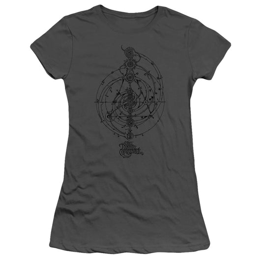 The Dark Crystal Dream Spiral Junior Sheer Cap Sleeve Womens T Shirt Charcoal