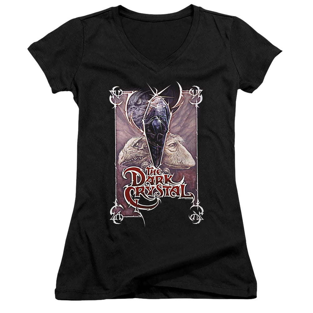 The Dark Crystal Wicked Poster Junior Sheer Cap Sleeve V-Neck Womens T Shirt Black