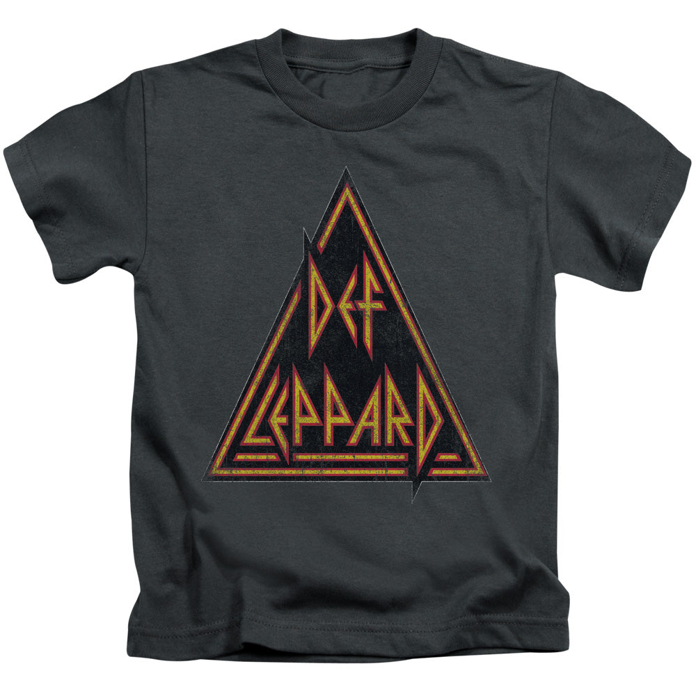 Def Leppard Distressed Logo Juvenile Kids Youth T Shirt Charcoal
