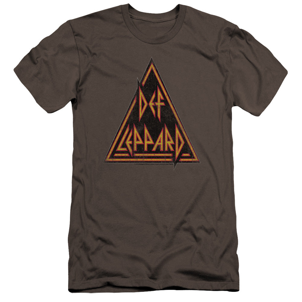 Def Leppard Distressed Logo Premium Bella Canvas Slim Fit Mens T Shirt Charcoal