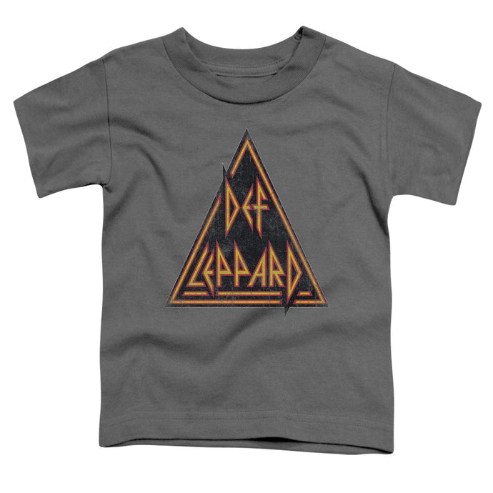 Def Leppard Distressed Logo Toddler Kids Youth T Shirt Charcoal