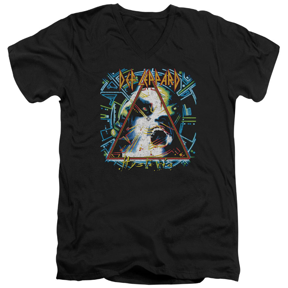 Def Leppard Hysteria Mens Slim Fit V-Neck T Shirt Black