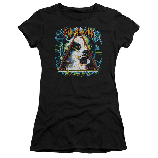 Def Leppard Hysteria Junior Sheer Cap Sleeve Premium Bella Canvas Womens T Shirt Black