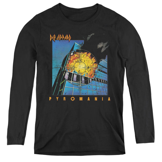 Def Leppard Pyromania Womens Long Sleeve Shirt Black