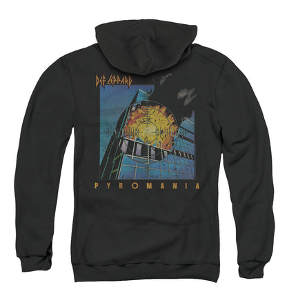 Def Leppard Pyromania Back Print Zipper Mens Hoodie Black