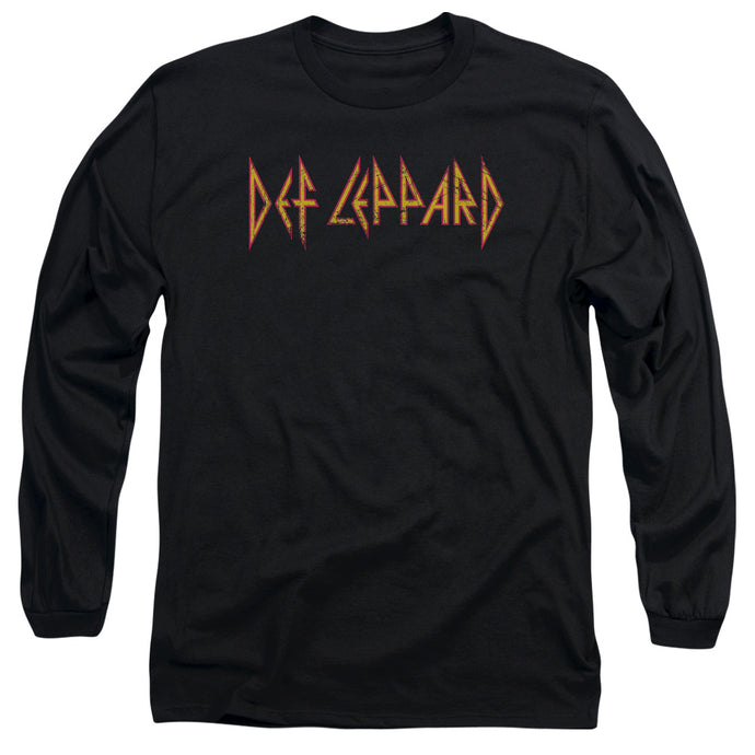 Def Leppard Horizontal Logo Mens Long Sleeve Shirt Black