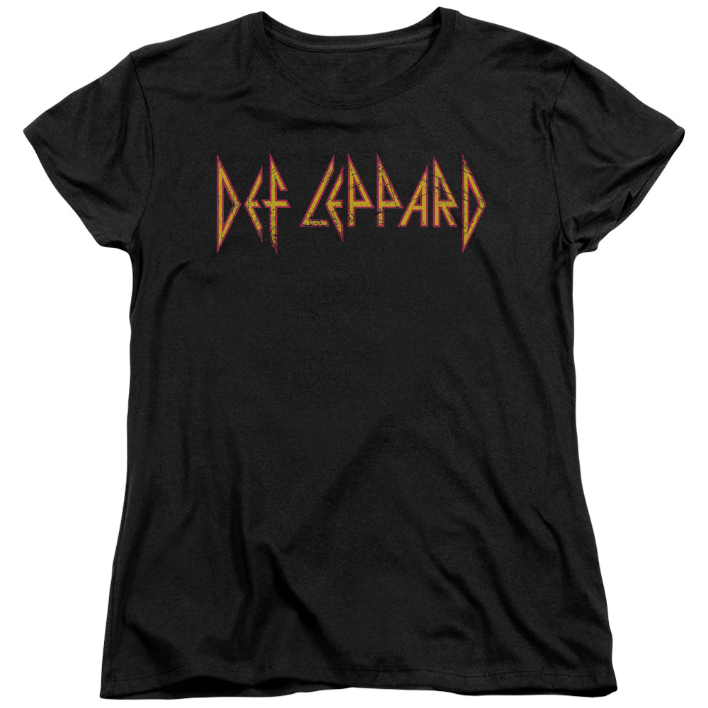 Def Leppard Horizontal Logo Womens T Shirt Black