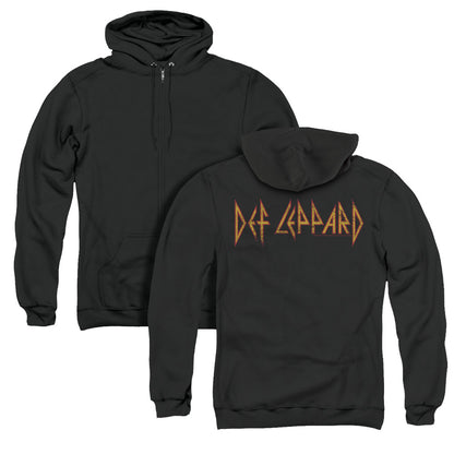 Def Leppard Horizontal Logo Back Print Zipper Mens Hoodie Black