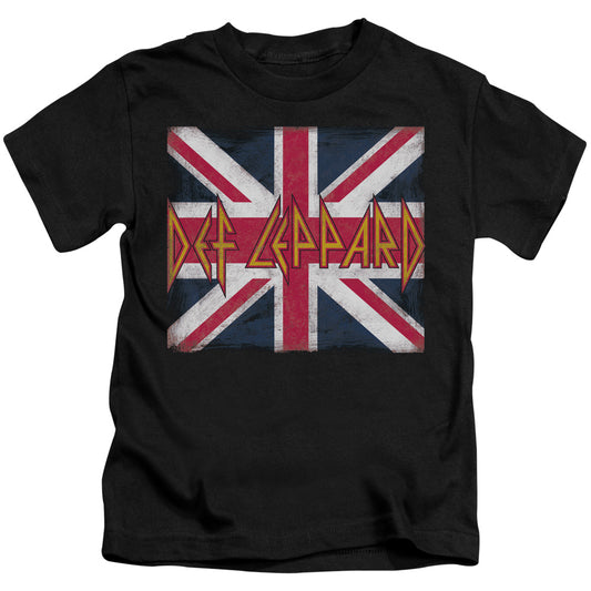 Def Leppard Union Jack Juvenile Kids Youth T Shirt Black