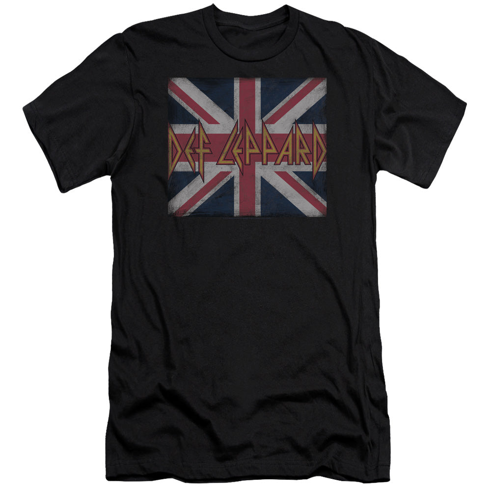 Def Leppard Union Jack Premium Bella Canvas Slim Fit Mens T Shirt Black