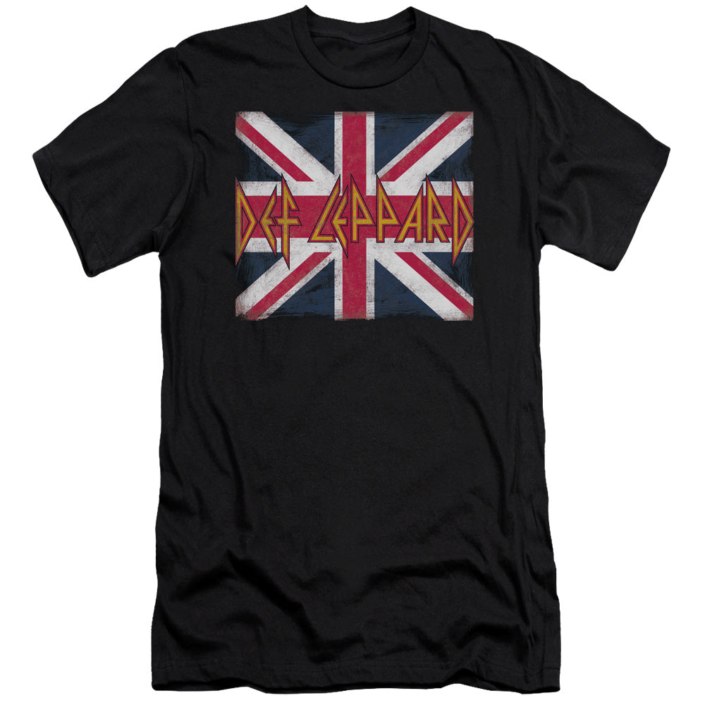 Def Leppard Union Jack Slim Fit Mens T Shirt Black