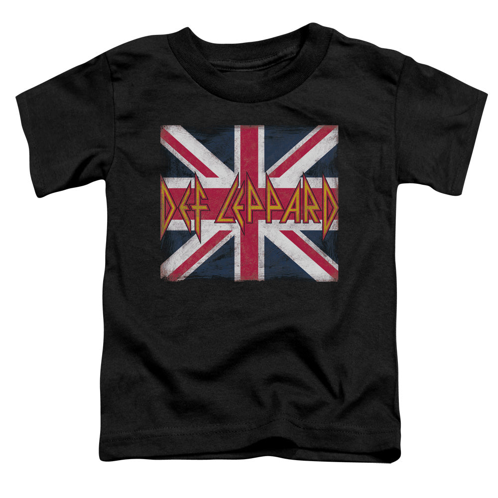 Def Leppard Union Jack Toddler Kids Youth T Shirt Black