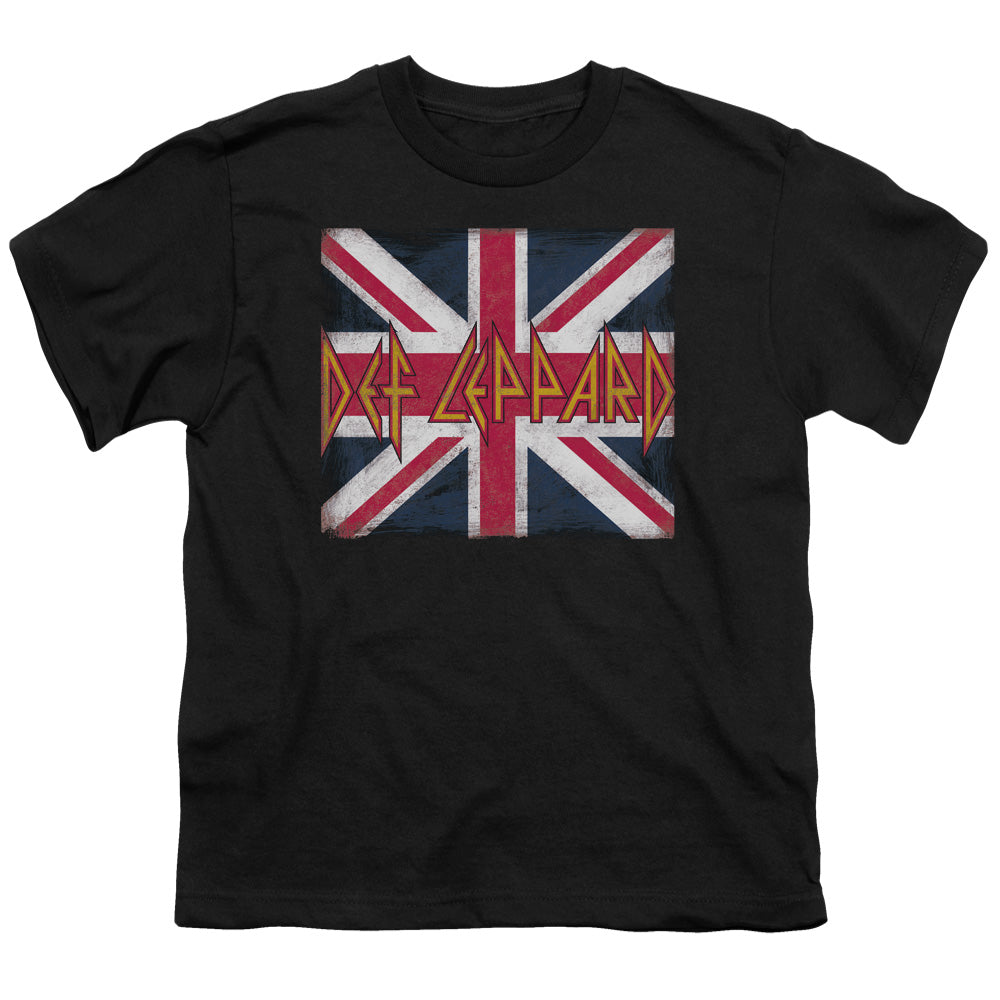 Def Leppard Union Jack Kids Youth T Shirt Black