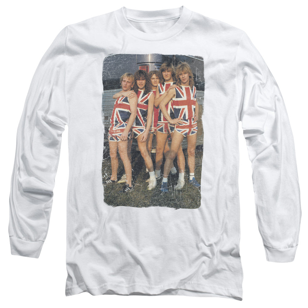 Def Leppard Flag Photo Mens Long Sleeve Shirt White