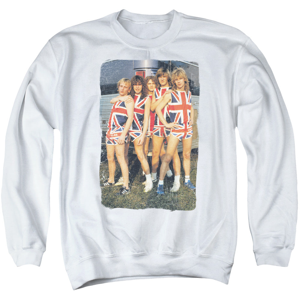 Def Leppard Flag Photo Mens Crewneck Sweatshirt White