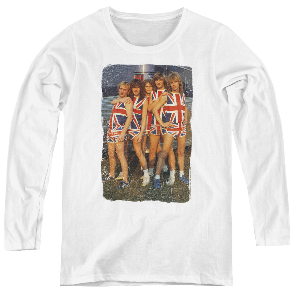 Def Leppard Flag Photo Womens Long Sleeve Shirt White