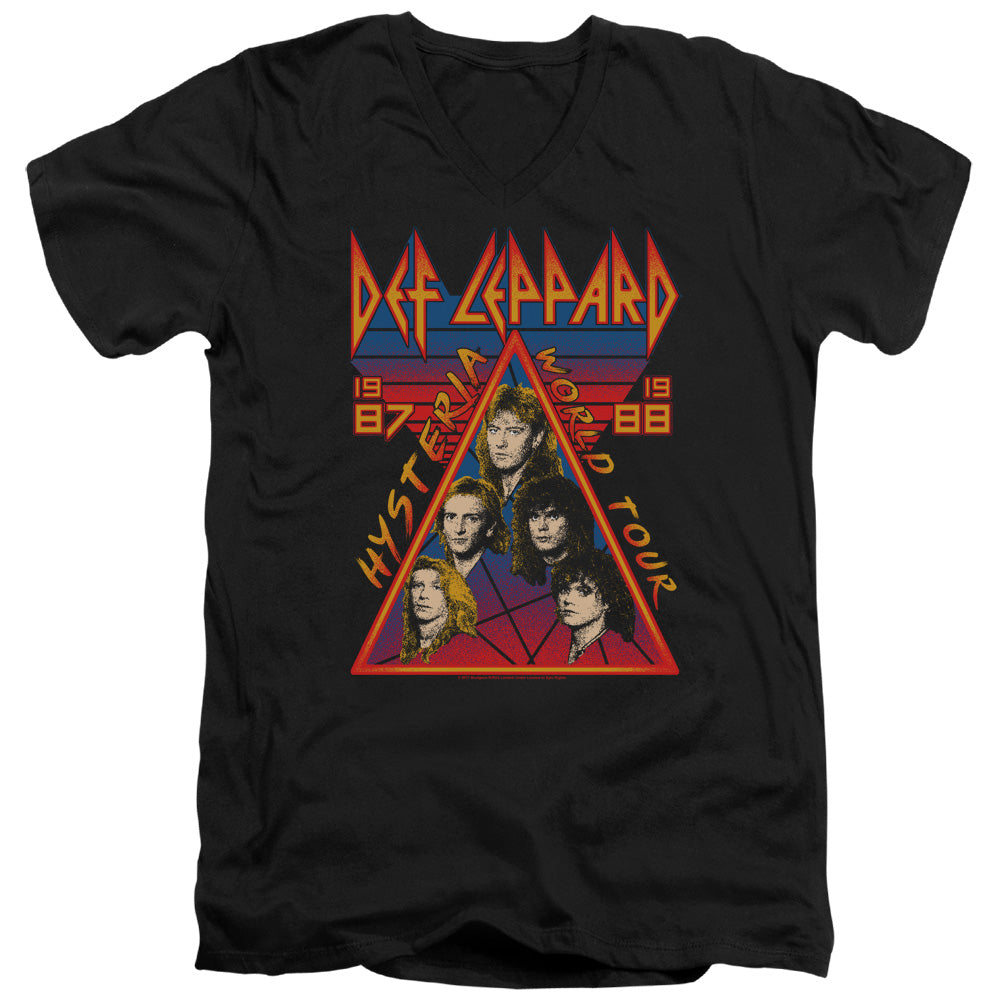 Def Leppard Hysteria Tour Mens Slim Fit V-Neck T Shirt Black