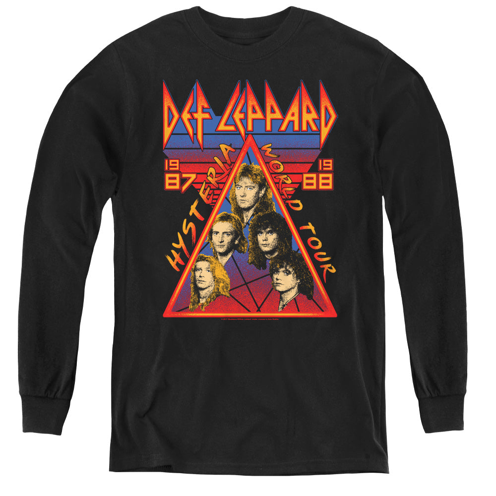 Def Leppard Hysteria Tour Long Sleeve Kids Youth T Shirt Black
