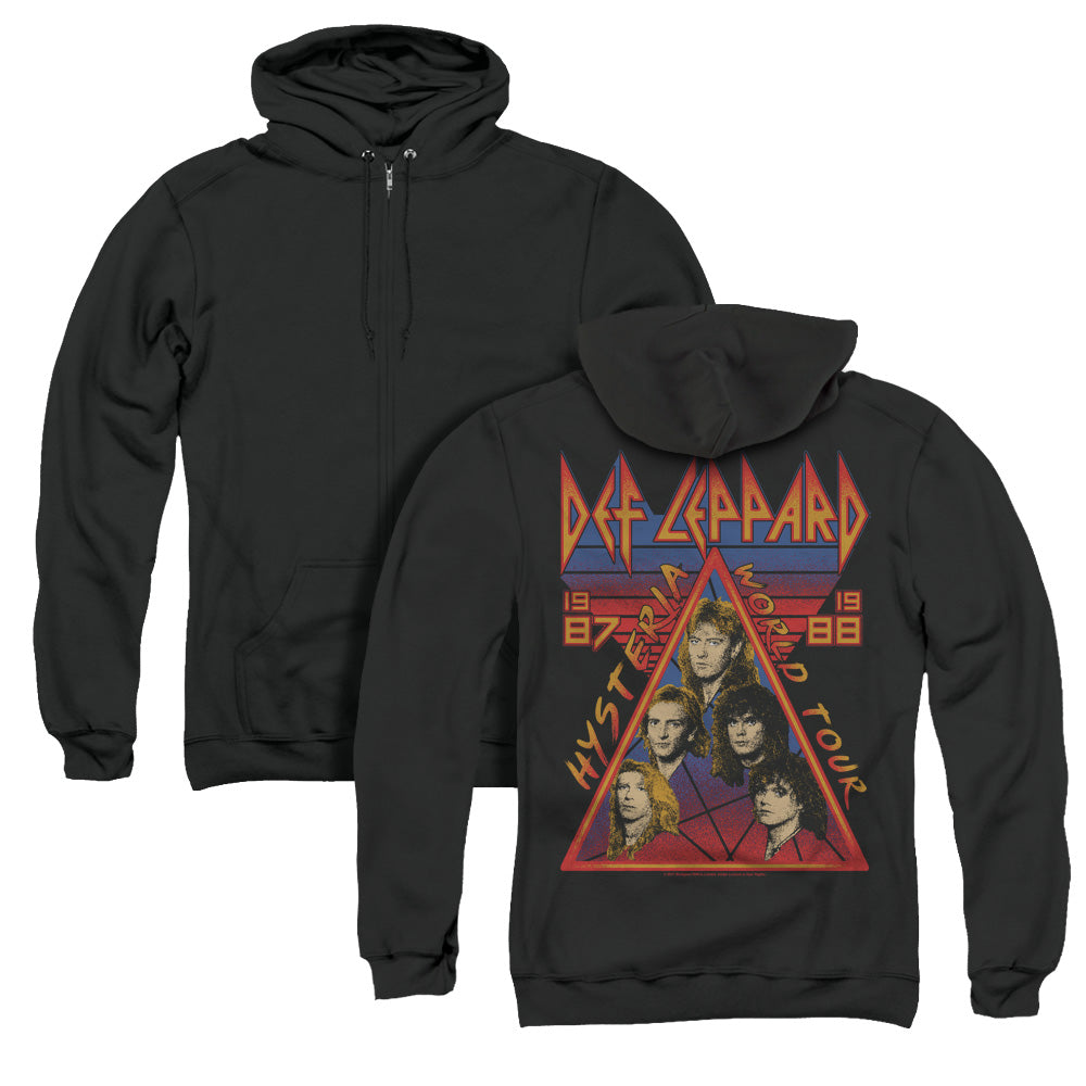 Def Leppard Hysteria Tour Back Print Zipper Mens Hoodie Black