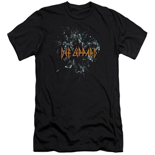 Def Leppard Broken Glass Premium Bella Canvas Slim Fit Mens T Shirt Black