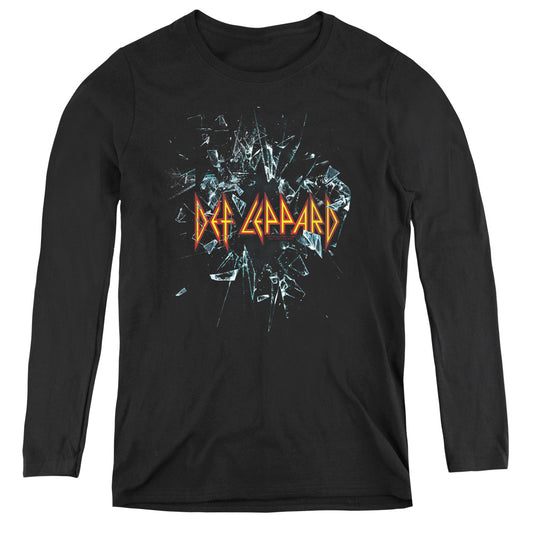 Def Leppard Broken Glass Womens Long Sleeve Shirt Black