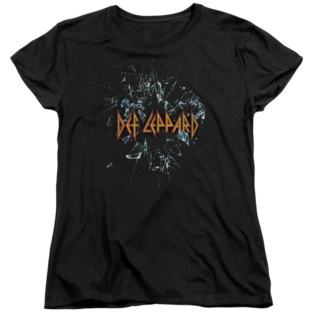 Def Leppard Broken Glass Womens T Shirt Black