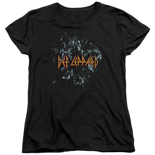 Def Leppard Broken Glass Womens T Shirt Black