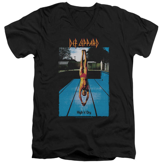 Def Leppard High N Dry Mens Slim Fit V-Neck T Shirt Black