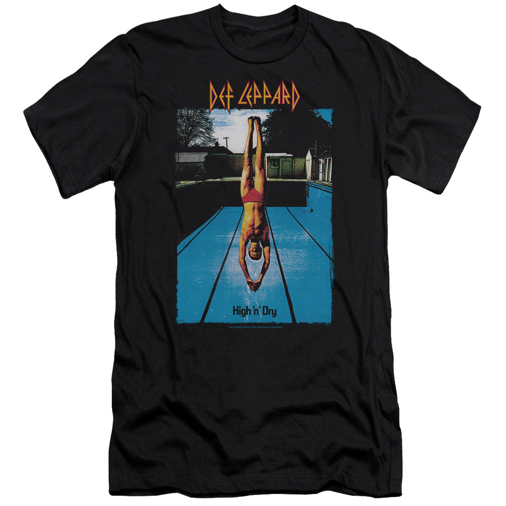 Def Leppard High N Dry Premium Bella Canvas Slim Fit Mens T Shirt Black