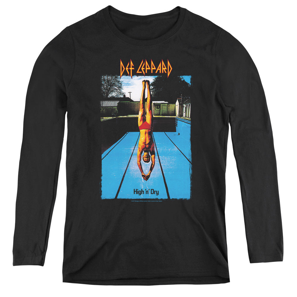 Def Leppard High N Dry Womens Long Sleeve Shirt Black