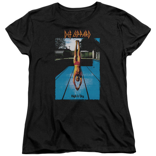 Def Leppard High N Dry Womens T Shirt Black