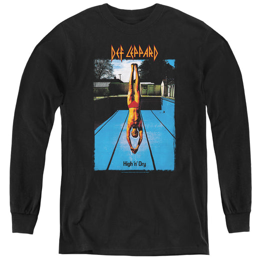 Def Leppard High N Dry Long Sleeve Kids Youth T Shirt Black