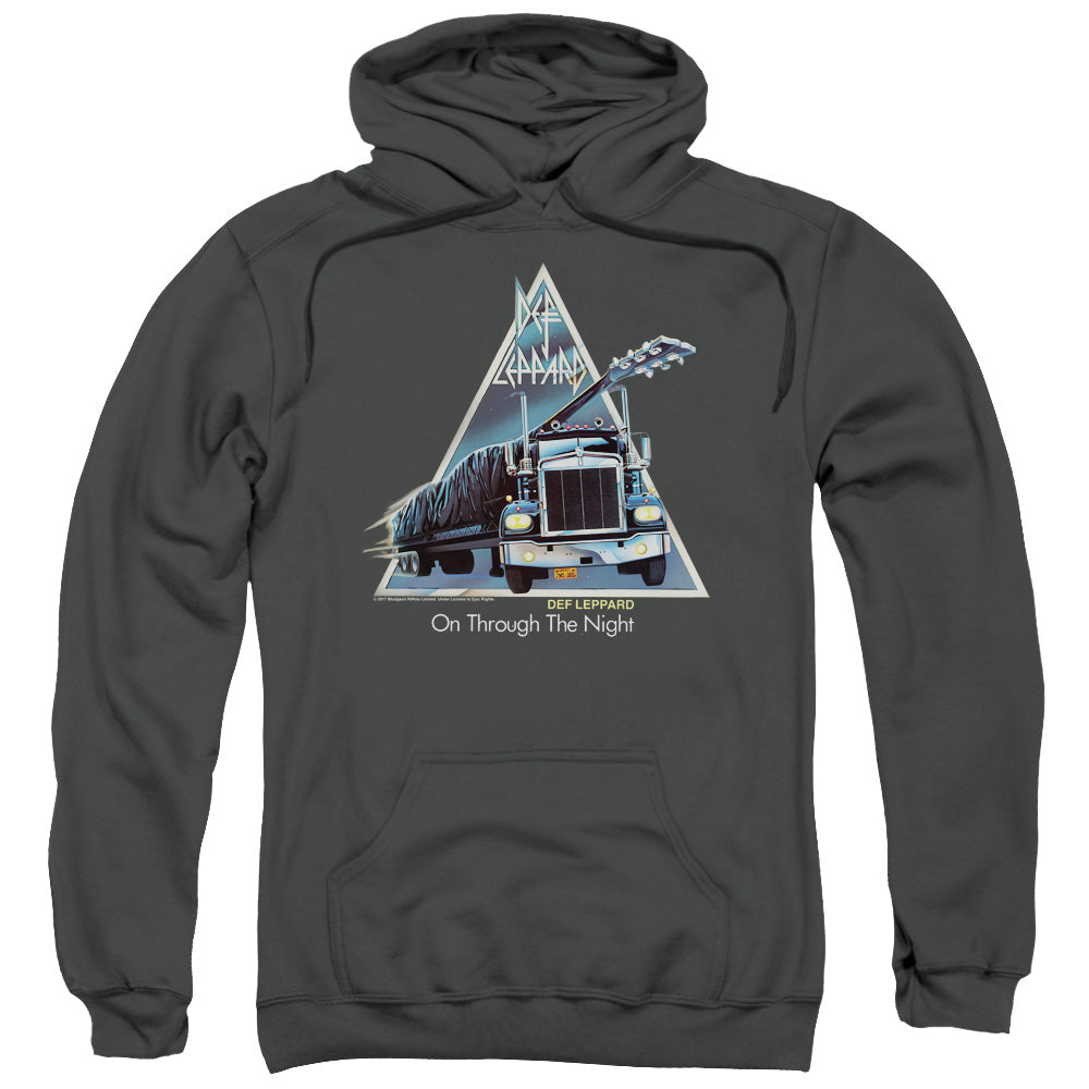 Def Leppard On Through The Night Mens Hoodie Charcoal