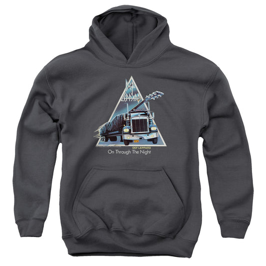 Def Leppard On Through The Night Kids Youth Hoodie Charcoal