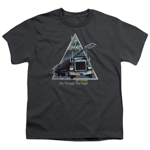 Def Leppard On Through The Night Kids Youth T Shirt Charcoal