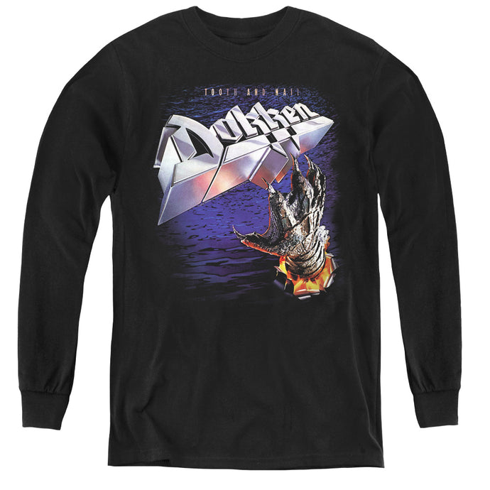 Dokken Tooth and Nail Long Sleeve Kids Youth T Shirt Black
