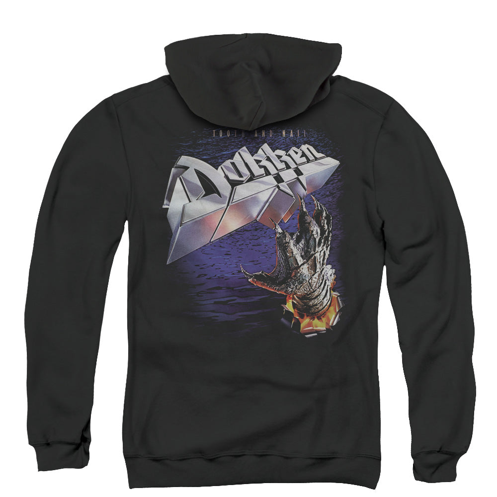 Dokken Tooth and Nail Back Print Zipper Mens Hoodie Black