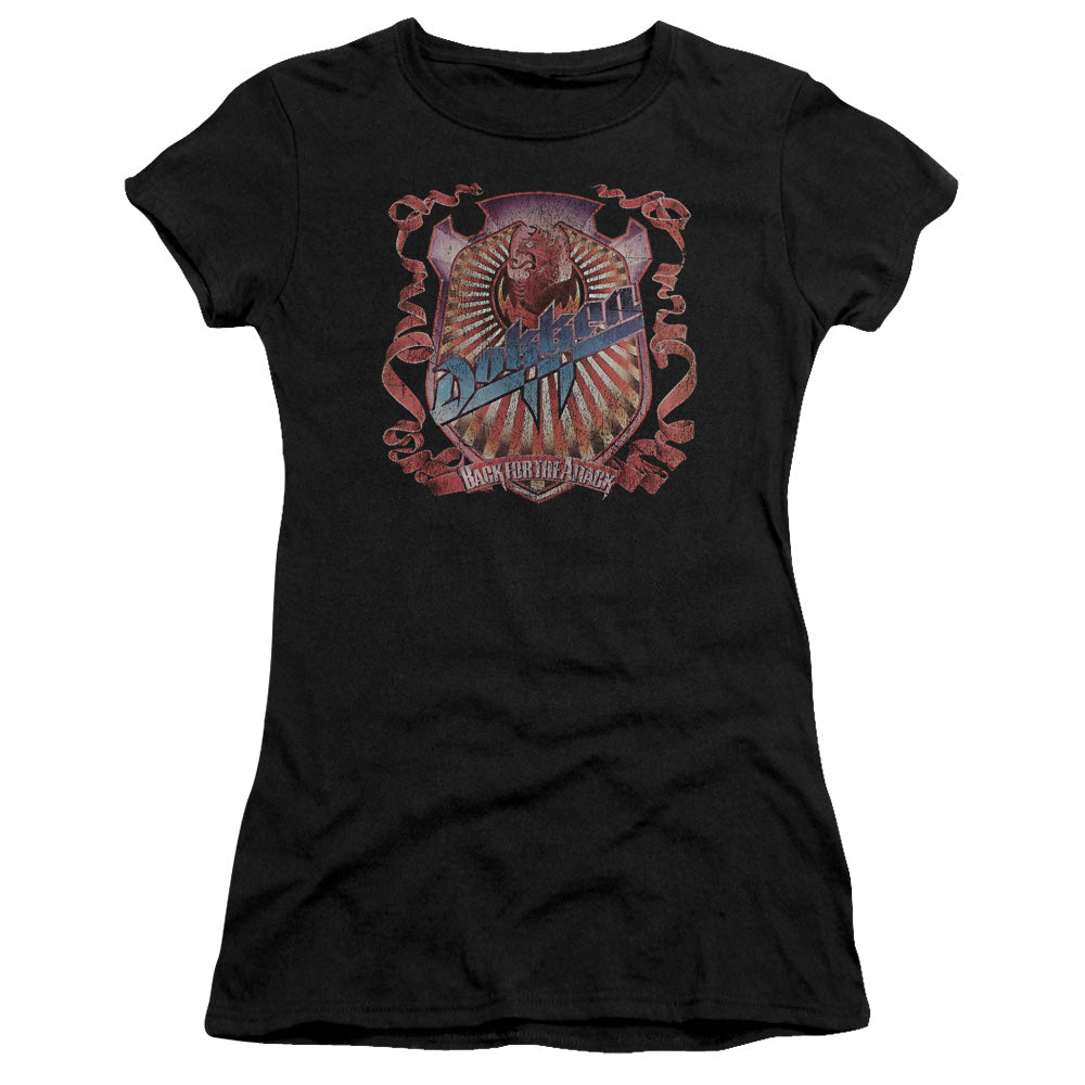 Dokken Back Attack Junior Sheer Cap Sleeve Womens T Shirt Black