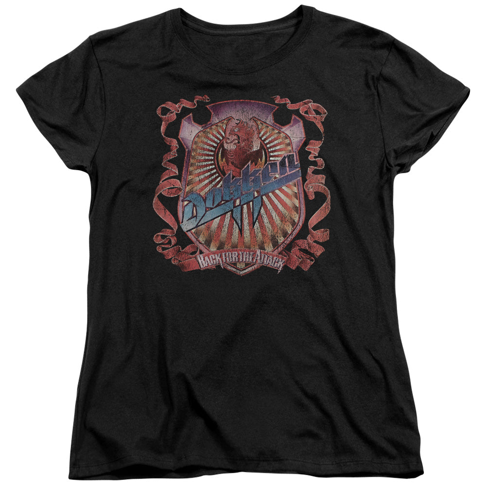 Dokken Back Attack Womens T Shirt Black