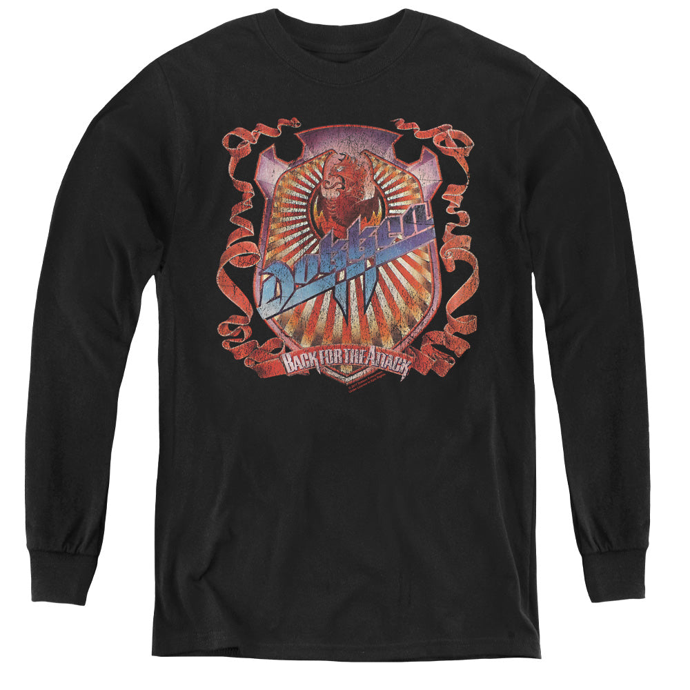 Dokken Back Attack Long Sleeve Kids Youth T Shirt Black