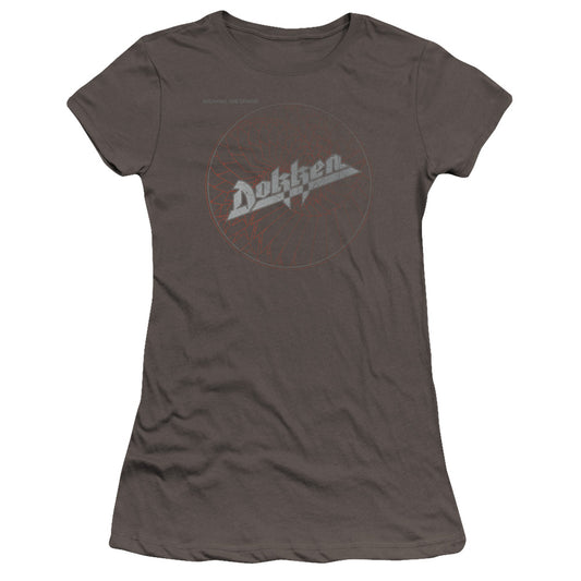 Dokken Breaking The Chains Junior Sheer Cap Sleeve Premium Bella Canvas Womens T Shirt Charcoal