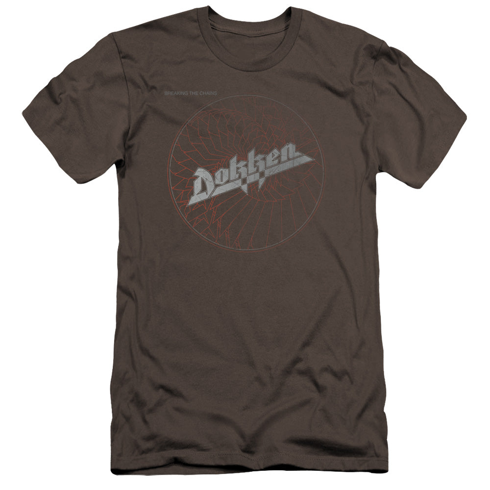 Dokken Breaking The Chains Premium Bella Canvas Slim Fit Mens T Shirt Charcoal