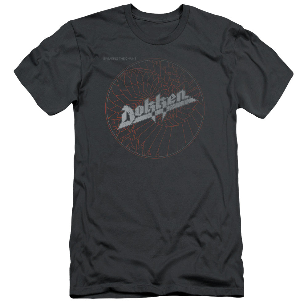 Dokken Breaking The Chains Slim Fit Mens T Shirt Charcoal
