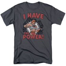 Load image into Gallery viewer, Masters of the Universe I Have the Power Mens T Shirt Charcoal
